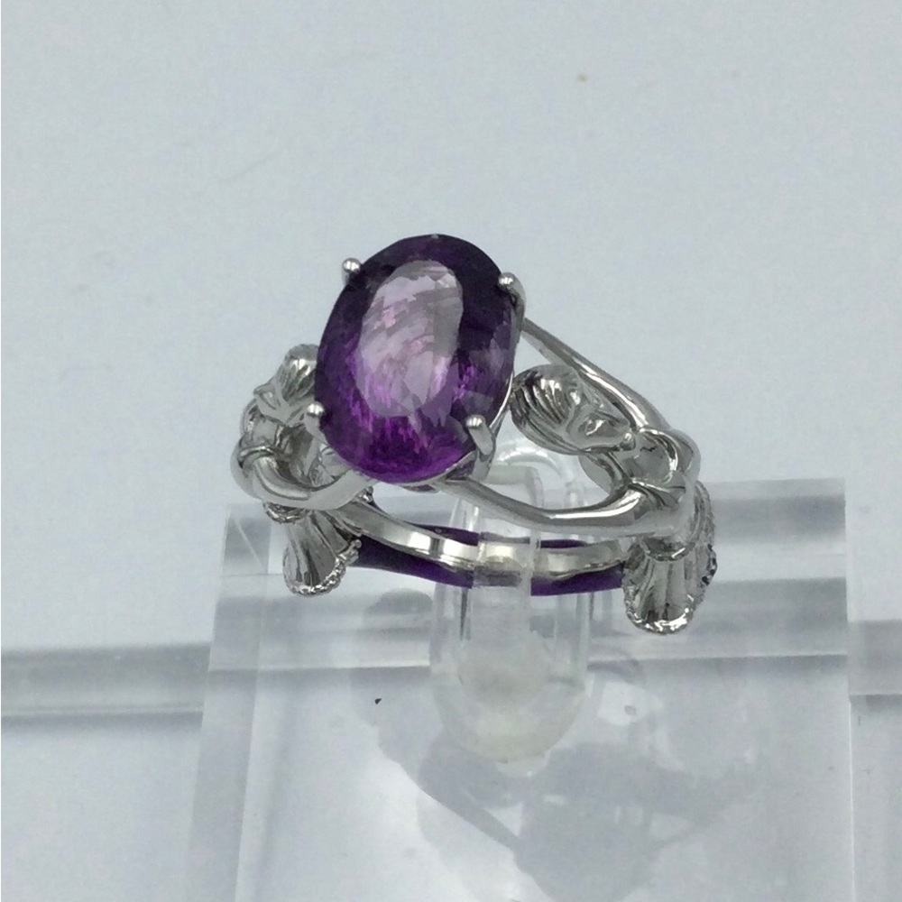 Sz 8 Genuine Amethyst Ballet Dance Inspired Ring